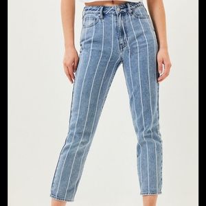 Pacsun striped window pane mom jeans